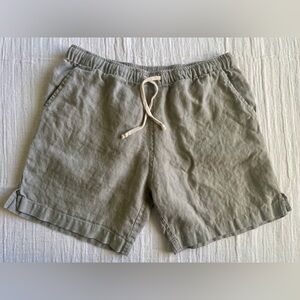 Alex Crane Linen Bo Shorts in Steel size M
